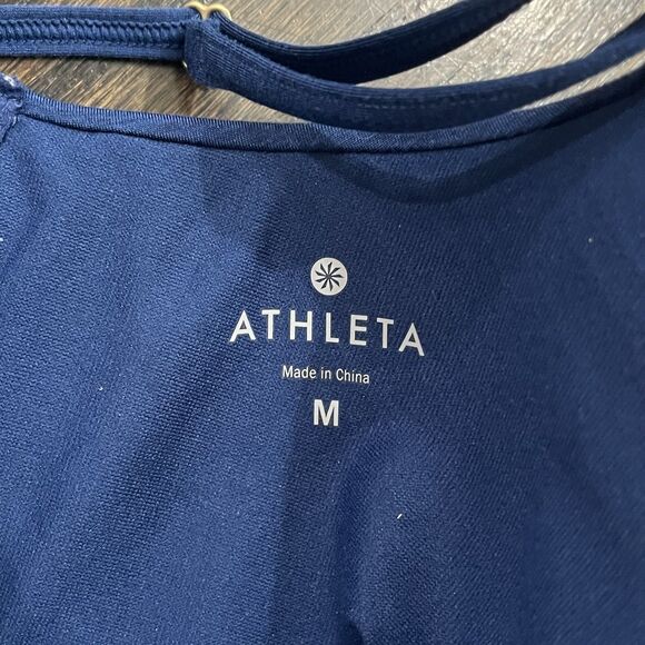 Athleta Aqualuxe Swimsuit Women’s Medium Blue Two Piece Strappy 212829 - Picture 5 of 10